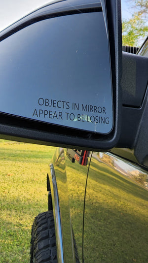 OBJECTS IN MIRROR DECAL